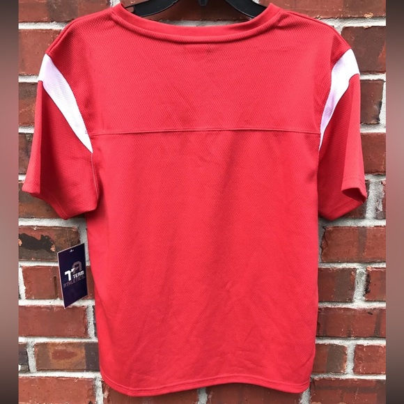 NWT Ohio State Buckeyes Boys Shirt  Jersey Size Large (14/16). Red, Black, White - Picture 3 of 5